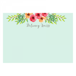 Watercolor Floral Flat Note Card