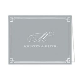 Classic Border Silver Folded Note Cards