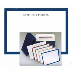 Gentleman Borders Flat Note Cards in Navy Box