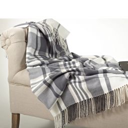 Gray Plaid Throw Blanket