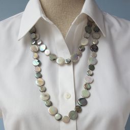 Grey Mother of Pearl Necklace 50"