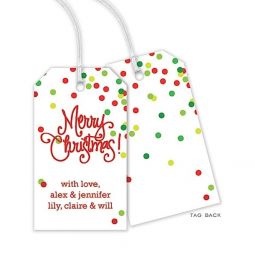 Merry Christmas Confetti Hanging Gift Tags