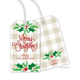 Buffalo Check Tan Hanging Gift Tags