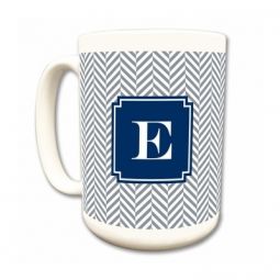 Herringbone Gray & Navy Mug