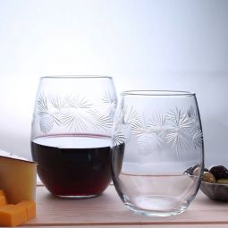 Icy Pine Stemless Wine Glasses - Set of 4