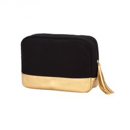 Black & Gold Cabana Cosmetic Case