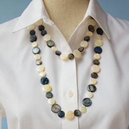 Black & White Mother of Pearl Necklace 50"