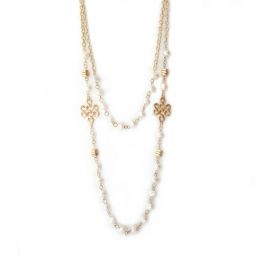 Pearl and Knot Layered Necklace