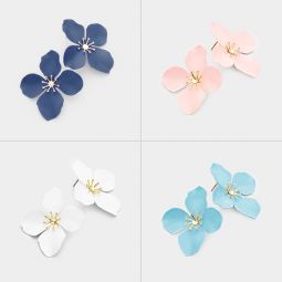 Single Layer Petal Earrings - 4 Color Options