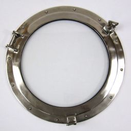 Nickel Porthole Mirror 17 Inch