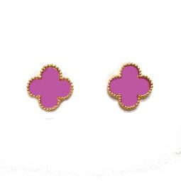 Purple Clover Stud Earrings