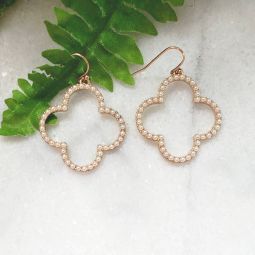 Quatrefoil Pearl Dangle Earrings