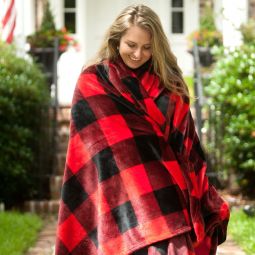 Red & Black Buffalo Check Blanket