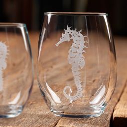 Seahorse Red Wine Tumblers Set 4