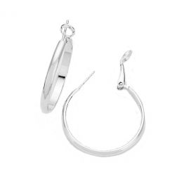 14K White Gold Dipped Hoops