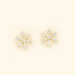 Snowflake Cubic Zirconia Stud Earrings