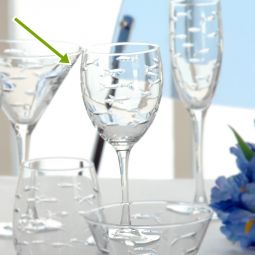 School of Fish White Wine Glasses Set 4