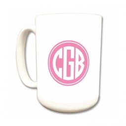 Solid Circle Monogram Mug - More Color Options