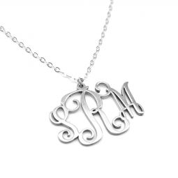 Highest Quality Sterling Silver Monogram Necklace