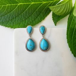 Turquoise Teardrop Dangle Earrings