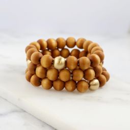 Wood Bead Bracelet Trio