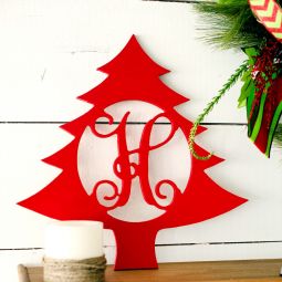 Single Initial Tree Wood Monogram - Natural Wood