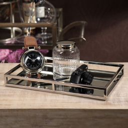 Rectangular Nickel & Mirror Tray